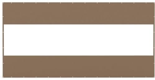 Heavy Duty Outdoor Clear Panel Curtain, 18 oz Waterproof PVC Polyester Curtain, Weather Resistant & Tearproof for Patios, Gazebos, Pergolas, Privacy Screen (8'H x 16'W, Brown)