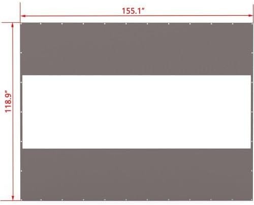 Heavy Duty Outdoor Clear Panel Curtain, 18 oz Waterproof PVC Polyester Curtain, Weather Resistant & Tearproof for Patios, Gazebos, Pergolas, Privacy Screen (8'H x 16'W, Brown)