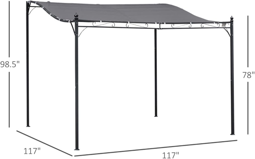 10' x 10' ft Steel Outdoor Pergola Gazebo, Patio Canopy with Weather-Resistant Fabric and Drainage Holes for Backyard, Deck, Garden