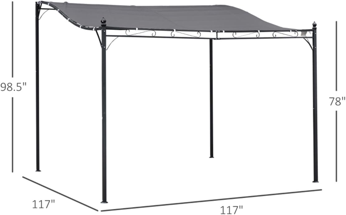 10' x 10' ft Steel Outdoor Pergola Gazebo, Patio Canopy with Weather-Resistant Fabric and Drainage Holes for Backyard, Deck, Garden
