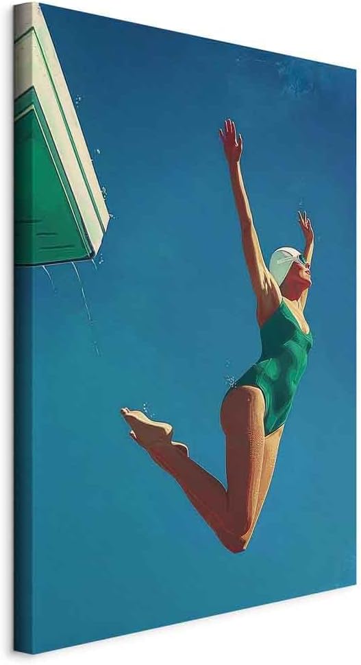 artgeist - Canvas Wall Art XXL Summer Vibes 60x90 cm/24'x36' 1 piece - Non-woven Canvas Prints Image Framed Artwork Painting Picture Photo Home Decoration - Holiday Blue Sky Woman h-H-10082-b-a