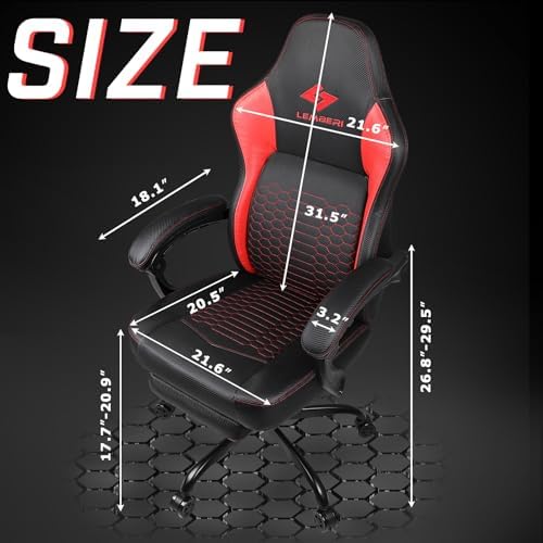 Gaming Chair 400lb Weight Capacity, Ergonomic Video Game Chair with Footrest, Racing Style Computer Chair with Headrest and Lumbar Support