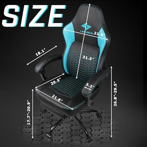 Gaming Chair 400lb Weight Capacity, Ergonomic Video Game Chair with Footrest, Racing Style Computer Chair with Headrest and Lumbar Support