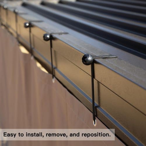 Heavy Duty Outdoor Clear Panel Curtain, 18 oz Waterproof PVC Polyester Curtain, Weather Resistant & Tearproof for Patios, Gazebos, Pergolas, Privacy Screen (8'H x 16'W, Brown)