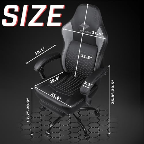 Gaming Chair 400lb Weight Capacity, Ergonomic Video Game Chair with Footrest, Racing Style Computer Chair with Headrest and Lumbar Support