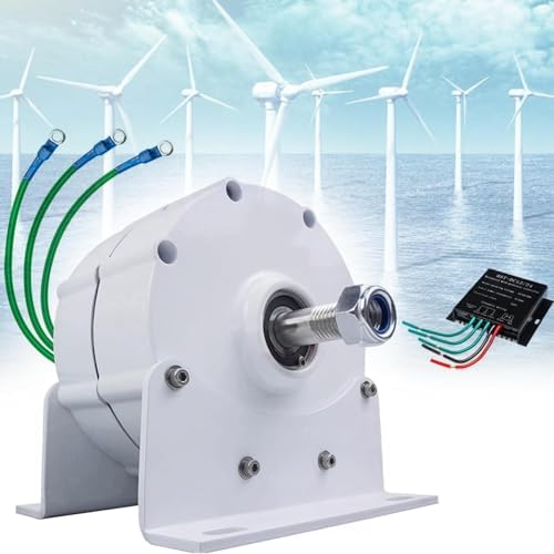 9000W 48V Wind Turbine Generator Kit for Home Use - Horizontal Blades with Controller, Gearless Permanent Magnet Alternator, Low RPM, Efficient Off-Grid Battery Charging