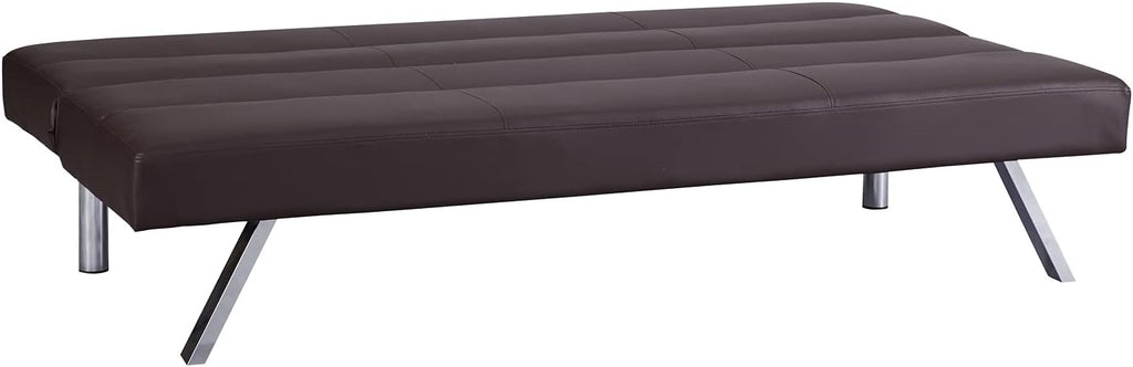 Naomi Home Zoe Futon Sofa Bed, Espresso, Faux Leather, 68.9' L x 31.80' W x 30.7' H