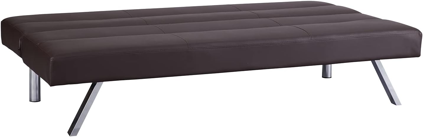 Naomi Home Zoe Futon Sofa Bed, Espresso, Faux Leather, 68.9' L x 31.80' W x 30.7' H