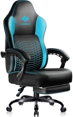 Gaming Chair 400lb Weight Capacity, Ergonomic Video Game Chair with Footrest, Racing Style Computer Chair with Headrest and Lumbar Support