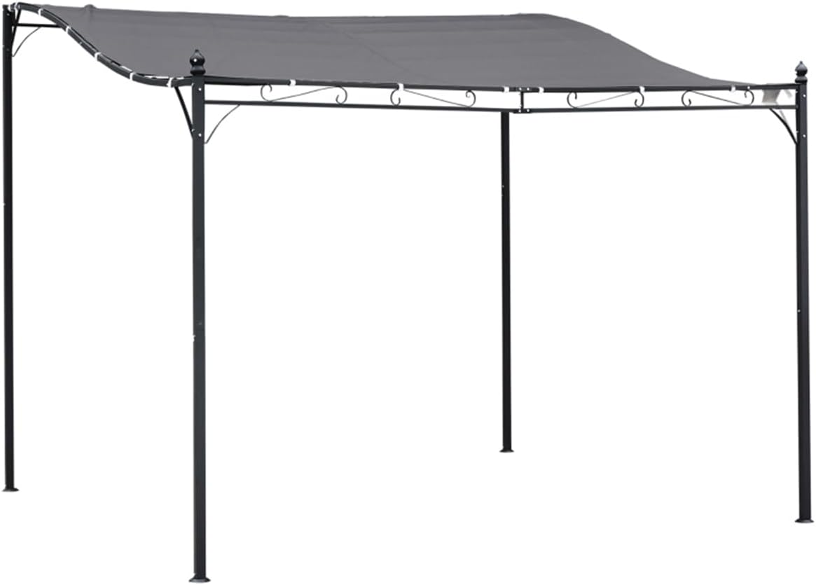 10' x 10' ft Steel Outdoor Pergola Gazebo, Patio Canopy with Weather-Resistant Fabric and Drainage Holes for Backyard, Deck, Garden