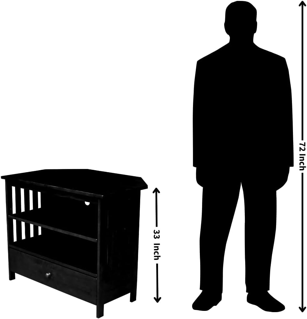 Solid Wood Mission Corner Enteinment/TV Stand, Espresso