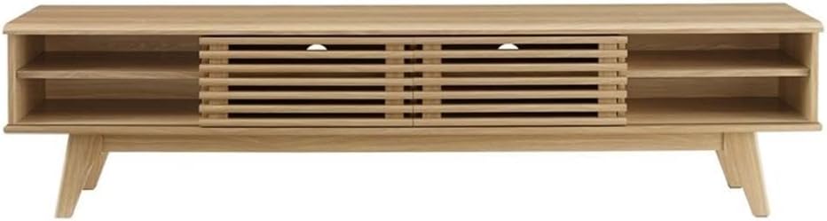 Modway Render Mid-Century Modern Low Profile 70 Inch Media Console TV Stand in Oak, 70'