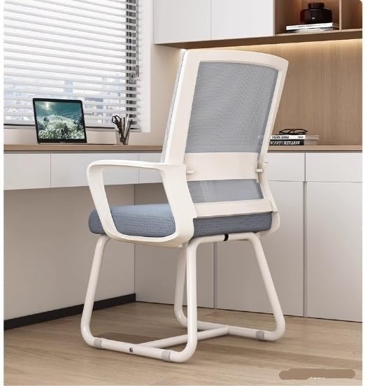 Computer Gaming Chair Breathable Mesh Computer Chair with Arm Support, Comfortable Desk Chairs Office Conference Reception Chair for Adult Working Study(Black and White)