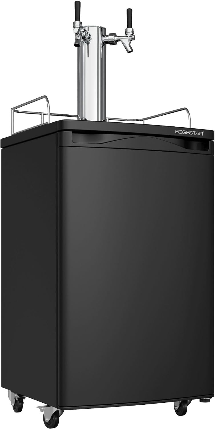 EdgeStar KC2000TWIN Full Size Dual Tap Kegerator & Draft Beer Dispenser - Black