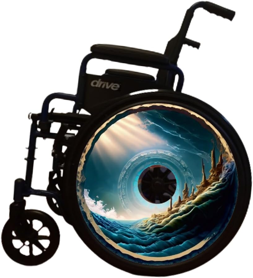 Wheelchair Grad Gifts Wheel Covers Water Proof Designer Cover for Wheelchair Wheels, Enhances Aesthetics, Easy Install/Remove, Lightweight, Waterproof (Fantasyland).