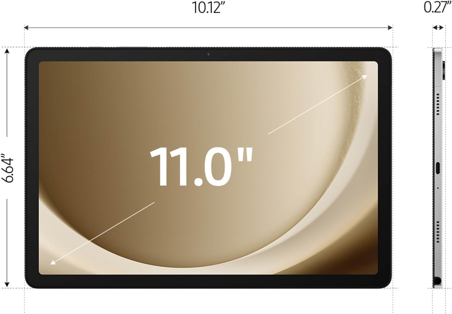 Samsung Galaxy Tab A9+ Plus 5G SM-X216B 128GB 8GB WiFi + 5G LTE Cellular Factory Unlocked GSM Tablet - International Version (Silver)