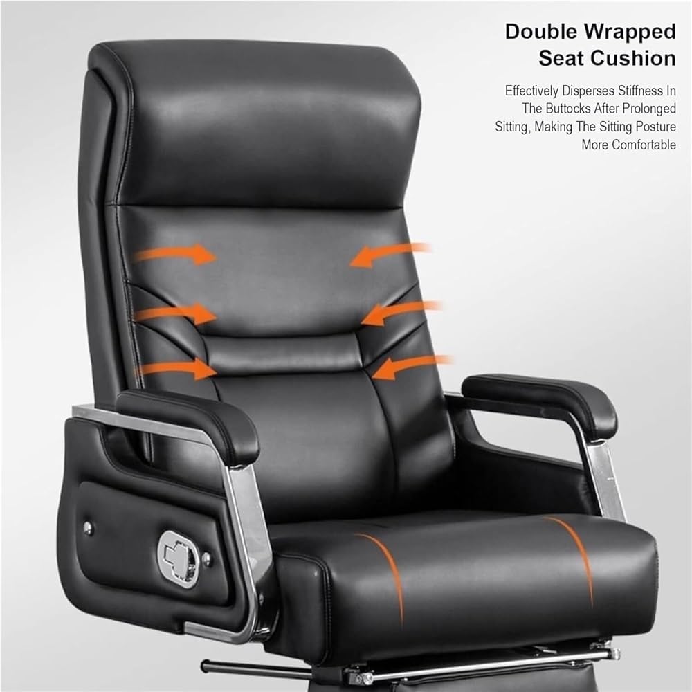 Big and Tall Executive Office Chair 400LBS Capacity Wide Seat High Back Computer Chair Comfortable Leather Desk Chairs with Adjustable Backrest and Armrests