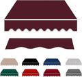 Patio Awning Replacement Fabric Outdoor Retractable Awning Cover Uv Protection Water Resistant Polyester Sun Shade Shelter Canopy for 8' 10' 11' 12' 13' 14' 15' 16' (Size:12x8ft,Color:Wine Red)