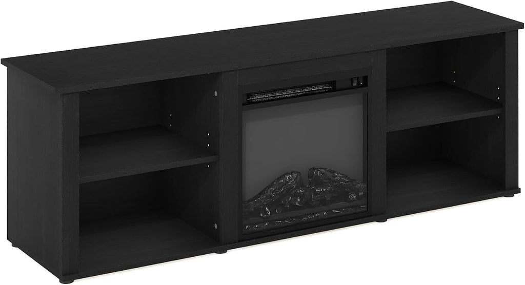 Furinno Classic 70 Inch TV Stand with Fireplace, Americano
