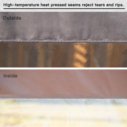 Heavy Duty Outdoor Clear Panel Curtain, 18 oz Waterproof PVC Polyester Curtain, Weather Resistant & Tearproof for Patios, Gazebos, Pergolas, Privacy Screen (8'H x 16'W, Brown)