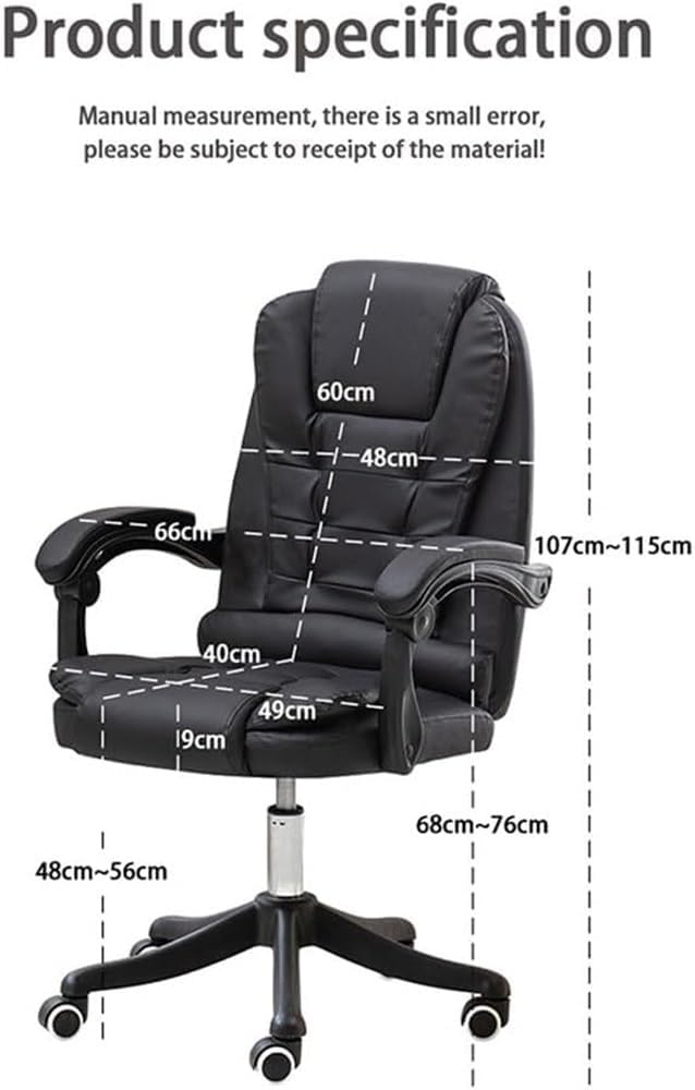 Big and Tall Office Chair Heavy Duty Executive Computer Desk Chair with Base Swivel Wheels 400 lb Capacity Ergonomic Task Chair for Home Work Comfort