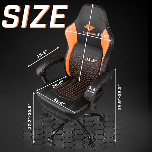 Gaming Chair 400lb Weight Capacity, Ergonomic Video Game Chair with Footrest, Racing Style Computer Chair with Headrest and Lumbar Support