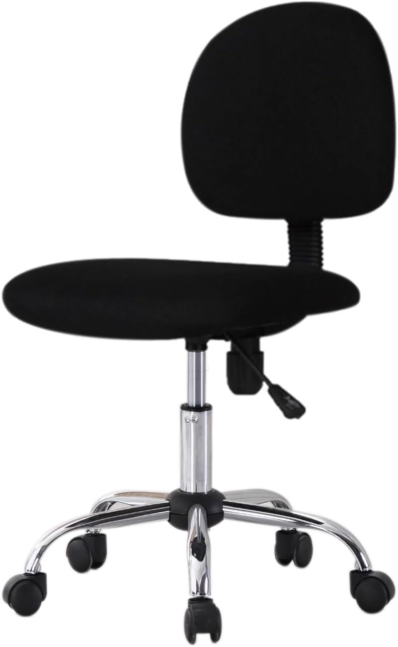 Computer Chairs for Adults Back Support Bearing 400 Lbs No Arms Liftable Swivel Chair Breathable Ergonomic Mesh Office Chair Comfortable Chair for Home, Bedroom, Study(Black)