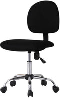Computer Chairs for Adults Back Support Bearing 400 Lbs No Arms Liftable Swivel Chair Breathable Ergonomic Mesh Office Chair Comfortable Chair for Home, Bedroom, Study(Black)