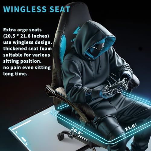 Gaming Chair 400lb Weight Capacity, Ergonomic Video Game Chair with Footrest, Racing Style Computer Chair with Headrest and Lumbar Support