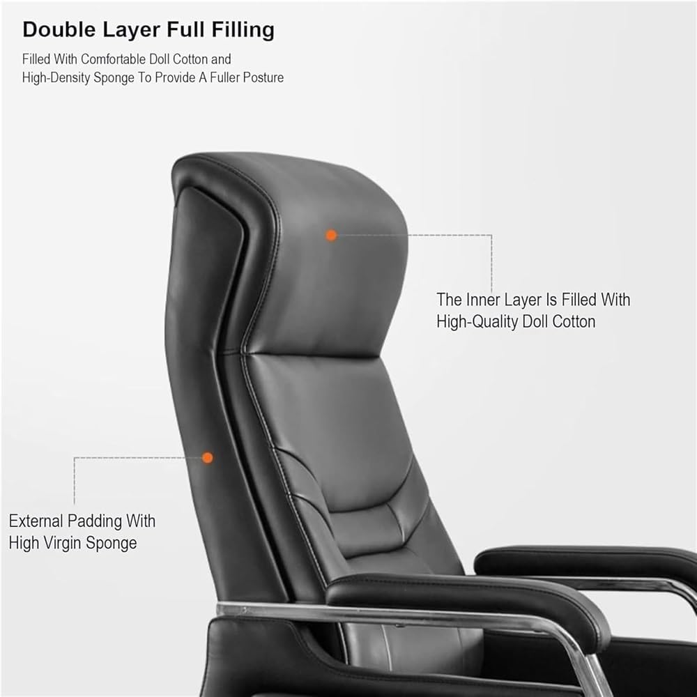 Big and Tall Executive Office Chair 400LBS Capacity Wide Seat High Back Computer Chair Comfortable Leather Desk Chairs with Adjustable Backrest and Armrests