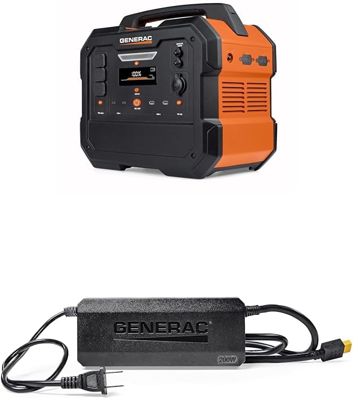 Generac 8026 GB2000 2106Wh Portable Power Station with Generac 8031 Charge Enhancer 200W Charger