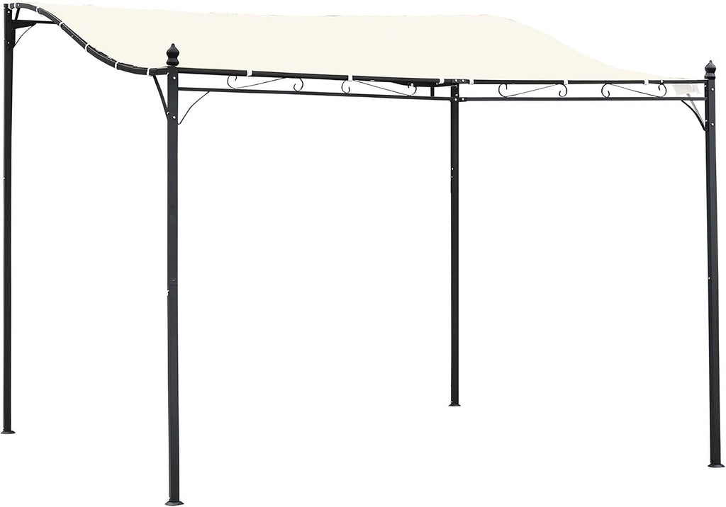 10' x 10' Steel Outdoor Pergola Gazebo, Patio Canopy with Weather-Resistant Fabric and Drainage Holes for Backyard Pool Deck Garden (Cream White)