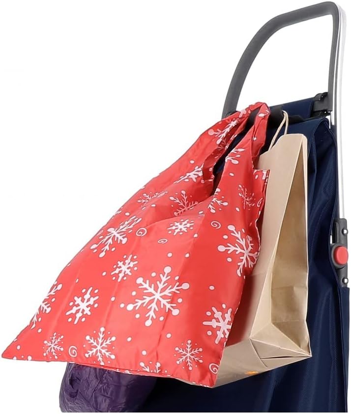 ROLSER I-Max Tweed 6 Wheel Stair Climber Foldable Shopping Trolley - Blue