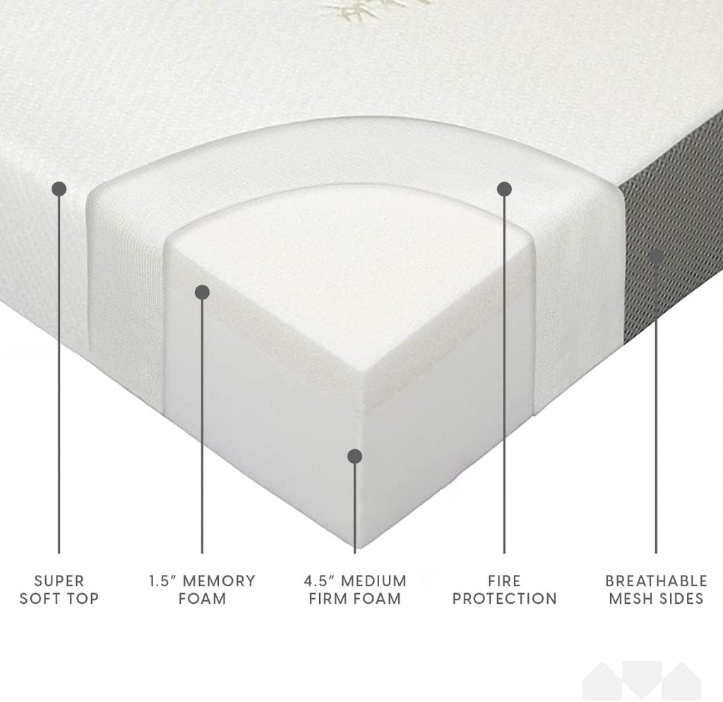Milliard Trifold Mattress, Twin XL Size, 6 inch, Portable Foldable Mattress with Memory Foam & Washable Cover, Tri-Folding Floor Bed, Camping, Fold Up Guest Bed, RV Travel, Sleepovers, 78' x 38'