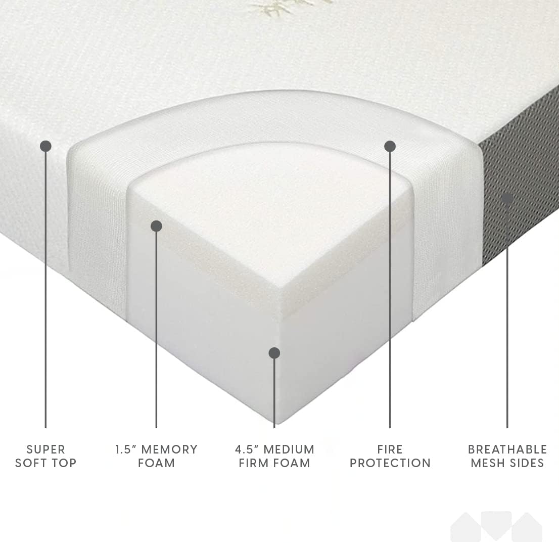 Milliard Trifold Mattress, Twin XL Size, 6 inch, Portable Foldable Mattress with Memory Foam & Washable Cover, Tri-Folding Floor Bed, Camping, Fold Up Guest Bed, RV Travel, Sleepovers, 78' x 38'