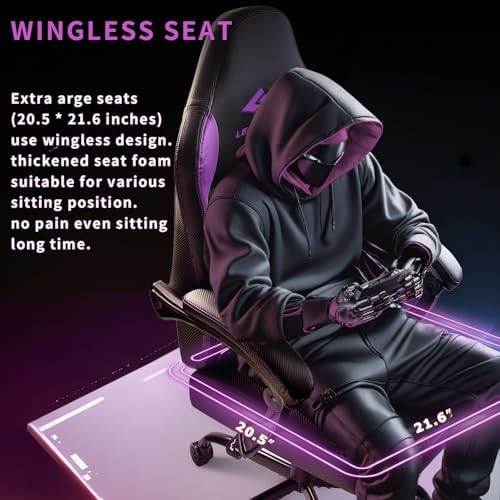 Gaming Chair 400lb Weight Capacity, Ergonomic Video Game Chair with Footrest, Racing Style Computer Chair with Headrest and Lumbar Support