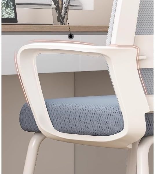 Computer Gaming Chair Breathable Mesh Computer Chair with Arm Support, Comfortable Desk Chairs Office Conference Reception Chair for Adult Working Study(Black and White)