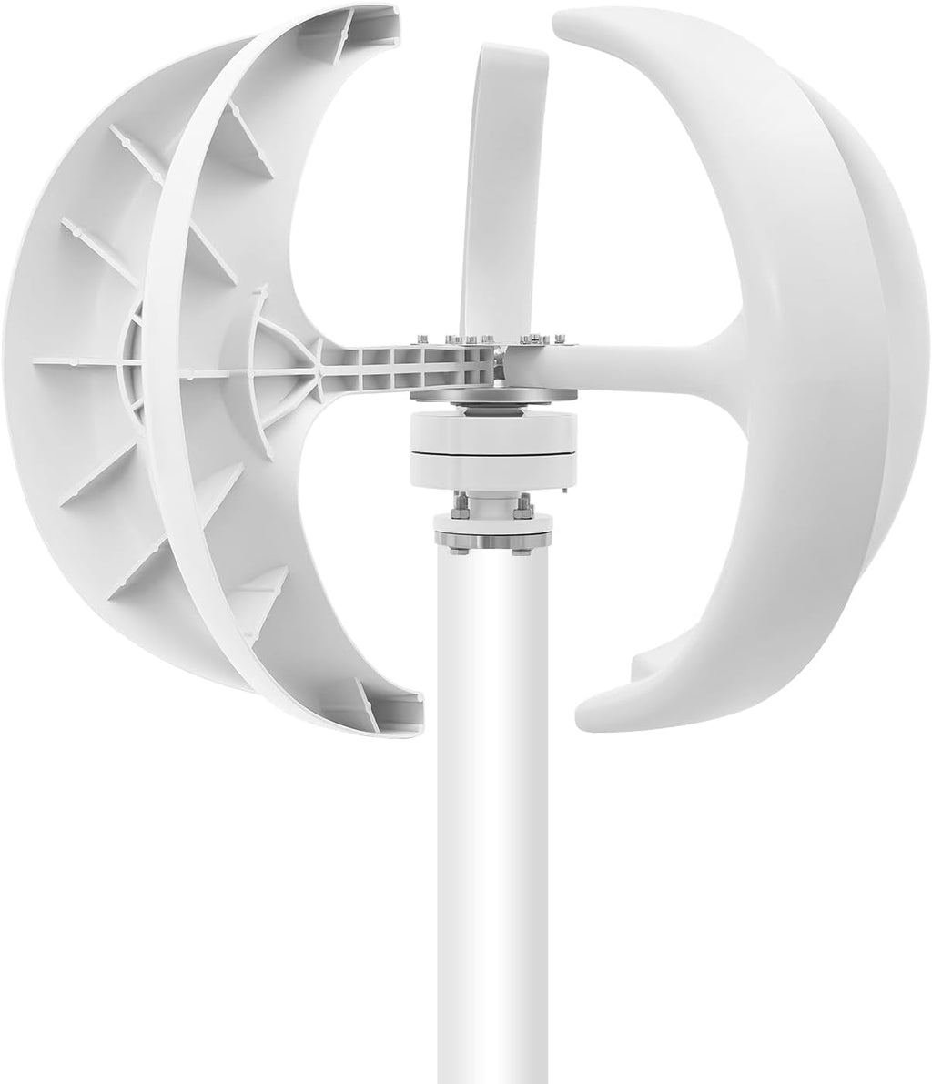 Wind Turbine Generators Kit, 12/24V 600W Lantern 5-Blade Vertical Axis Wind Turbine Generator with Axis Controller (24V)