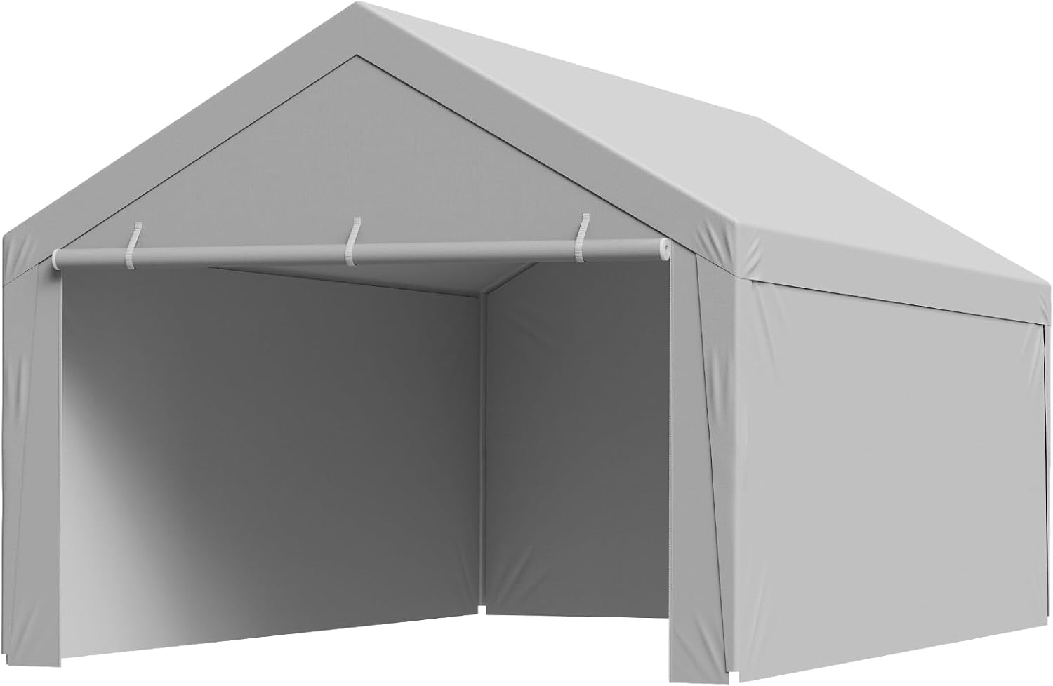 VEVOR Carport Replacement Canopy Cover, 13 x 20 ft Potable Garage Tent Top Tarp with Sidewalls, UV-Resistant & Waterproof, Heavy Duty Car Shelter Tarp with Ball Buggees, Grey, Frame Not Included