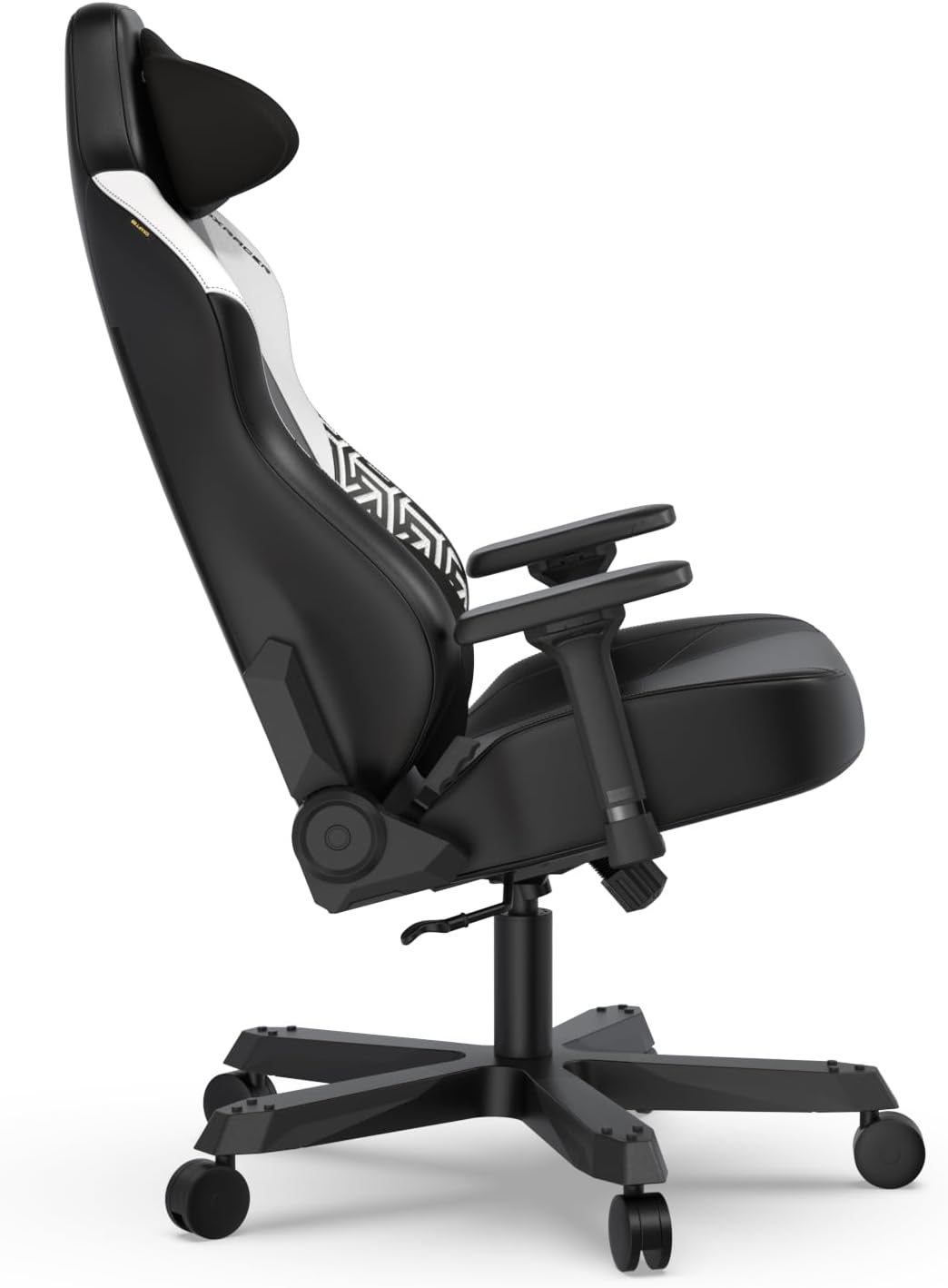DXRacer Tank XXL Ergonomic Video Gaming Chair for Adults, Office Reclining Computer Chair with Magnetic Head Pillow and Lumbar Support, Racing Style Height Adjustable (EPU Leatherette, Black White)