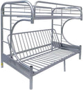Acme Furniture Eclipse Twin Over Full/Futon Metal Bunk Bed in Silver