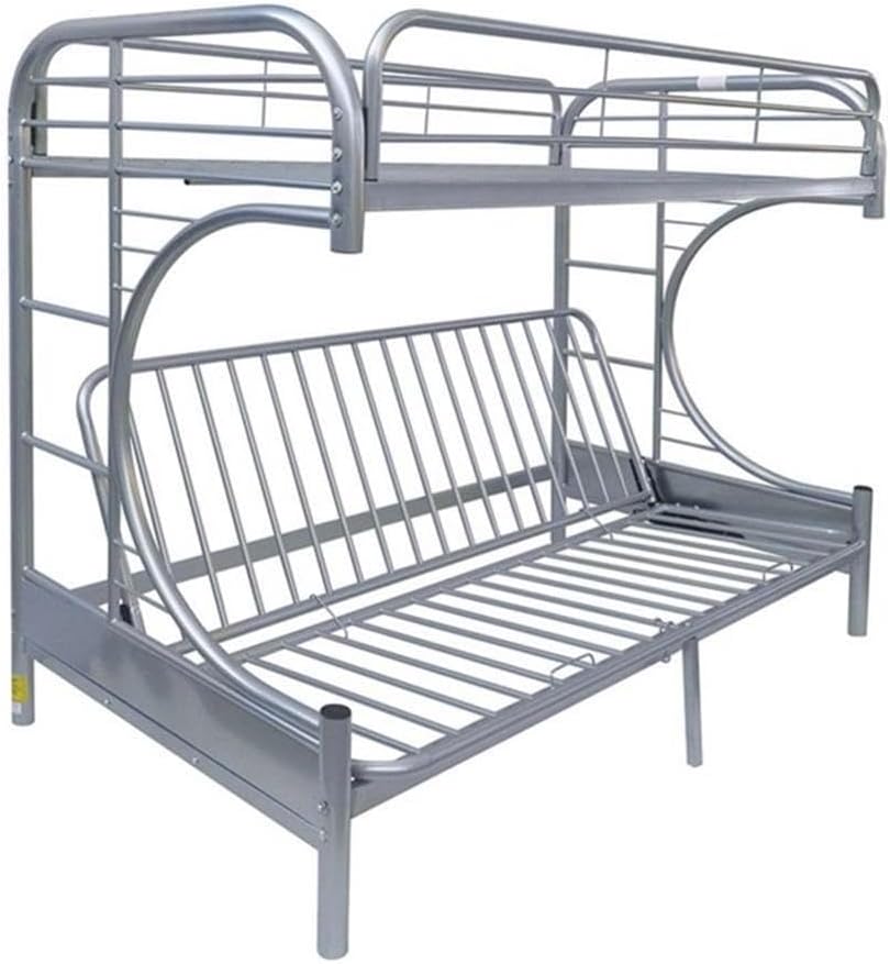 Acme Furniture Eclipse Twin Over Full/Futon Metal Bunk Bed in Silver