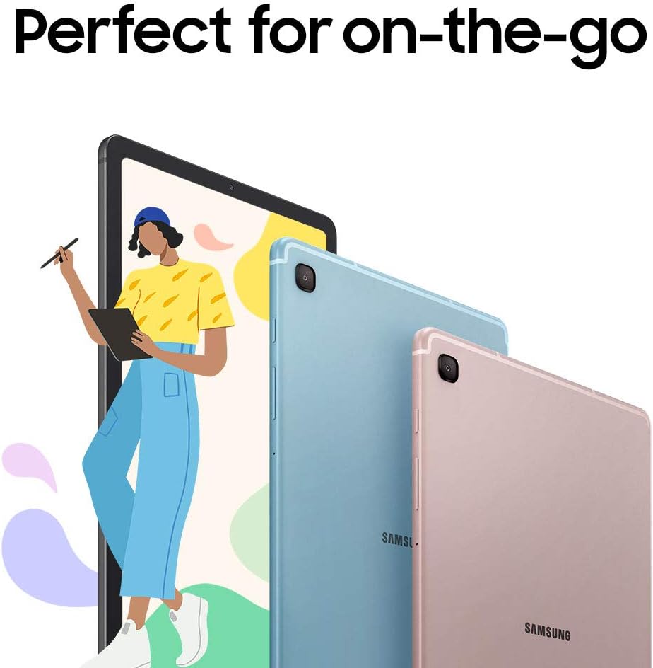 SAMSUNG Galaxy Tab S6 Lite 10.4' 64GB Android Tablet, LCD Screen, S Pen Included, Slim Metal Design, AKG Dual Speakers, 8MP Rear Camera, Long Lasting Battery, US Version, 2022, Angora Blue