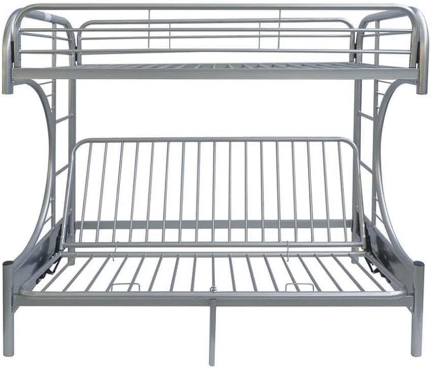 Acme Furniture Eclipse Twin Over Full/Futon Metal Bunk Bed in Silver