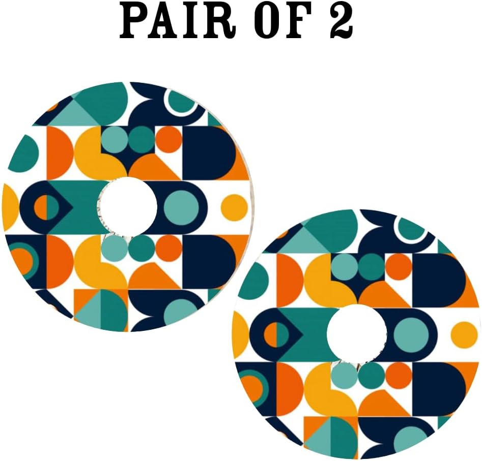 Designer Graduation Gift Covers for Wheelchair Wheels, Enhances Aesthetics, Easy Install/Remove, Lightweight, New Matt Finish (Geometric Shapes)