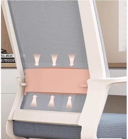 Computer Gaming Chair Breathable Mesh Computer Chair with Arm Support, Comfortable Desk Chairs Office Conference Reception Chair for Adult Working Study(Black and White)