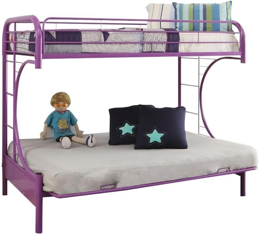Acme Furniture Eclipse Twin Over Full and Futon Bunk Bed in Purple