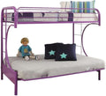 Acme Furniture Eclipse Twin Over Full and Futon Bunk Bed in Purple