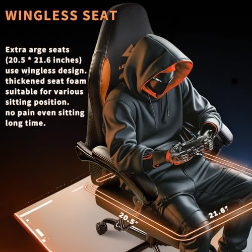 Gaming Chair 400lb Weight Capacity, Ergonomic Video Game Chair with Footrest, Racing Style Computer Chair with Headrest and Lumbar Support