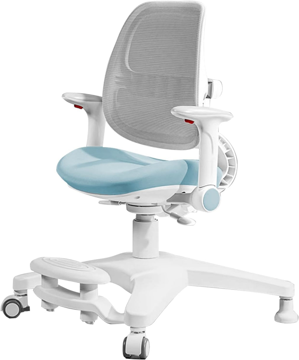 FCD Desk and Chair for Kids, Height Adjustable Wood Children Study Computer Desk with Large Shelf, Tiltable Desktop and Pull-Out Drawer